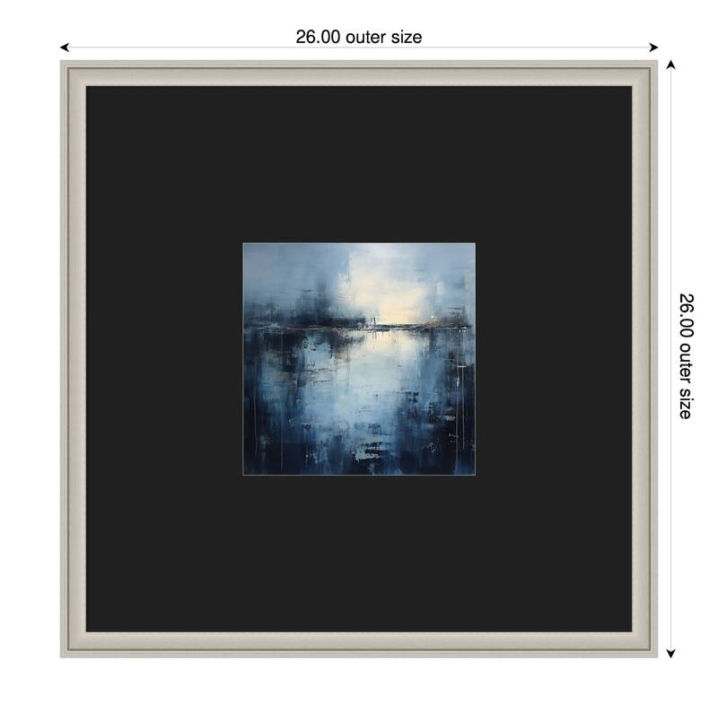 Midnight Abstract by Tradelink inhouse artist Wood Framed Wall Art Print - Silver