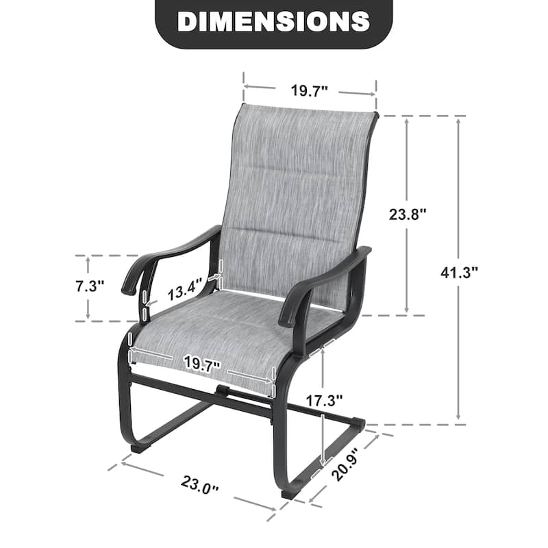 Nuu Garden Outdoor Patio 2-Piece Dining Chairs, Breathable Textilene, Iron Frame