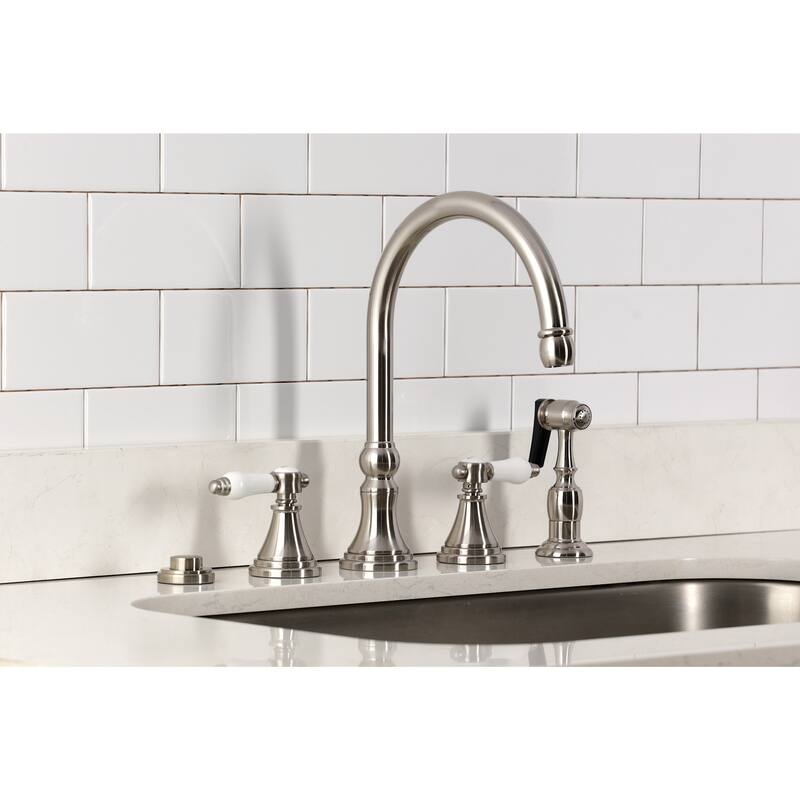 Kingston Brass KS279.BPLBS Bel-Air 1.8 GPM Widespread Kitchen Faucet - Polished Chrome