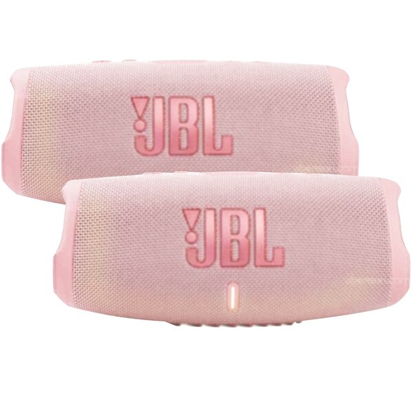2x JBL Charge 5 Portable Bluetooth Speaker (Pink) - Bed Bath