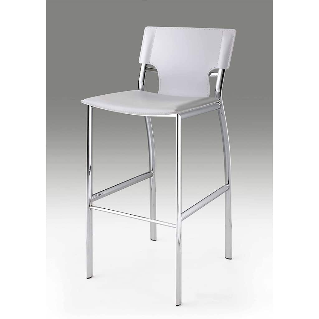 Leather Bar Stool with Chrome leg,30" Set of 2