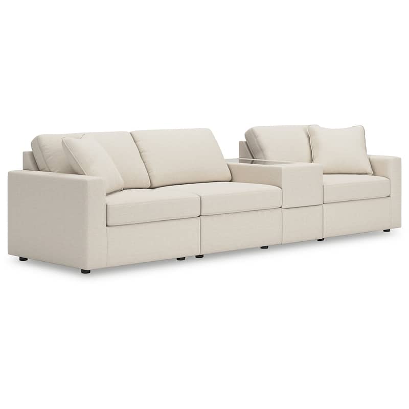 Signature Design by Ashley Modmax 4-Piece Sectional with Storage Console - 125"W x 37"D x 36"H - White