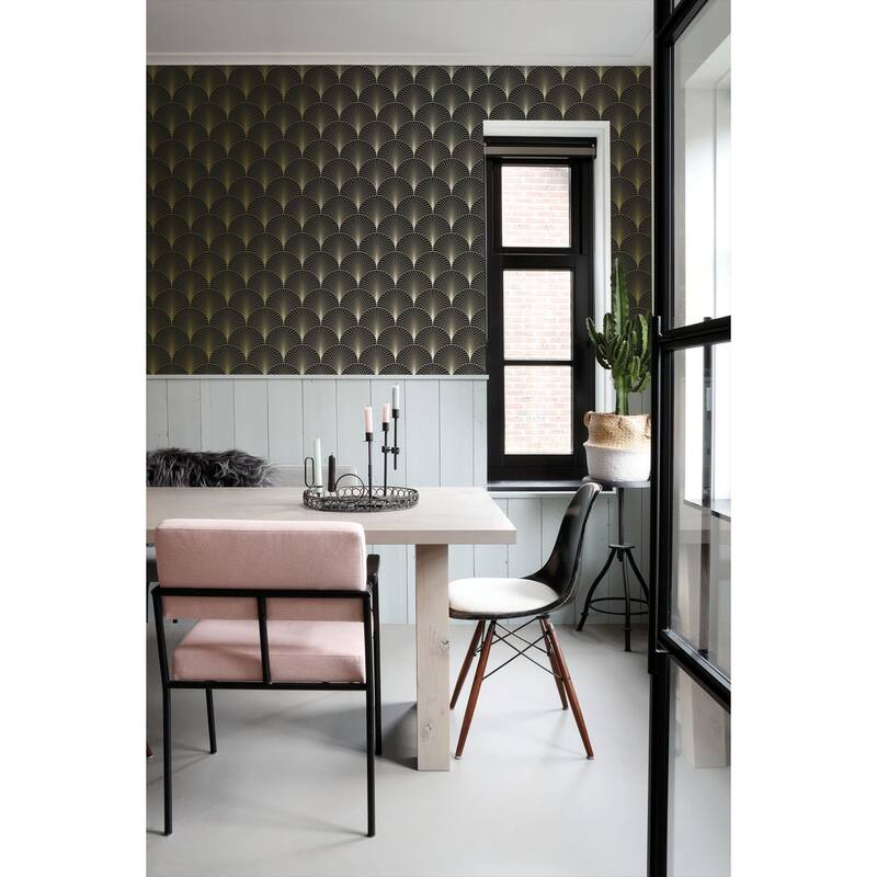 ESTA Home Lempicka Black Art Deco Motif Wallpaper