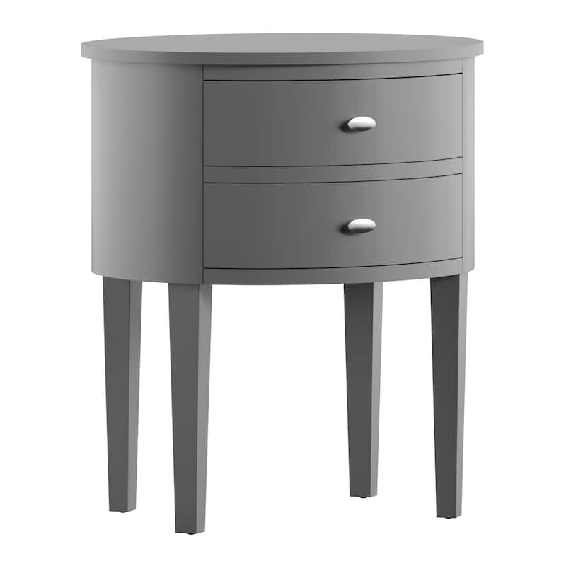Aldine 2-drawer Oval Accent Table by iNSPIRE Q Bold - Grey