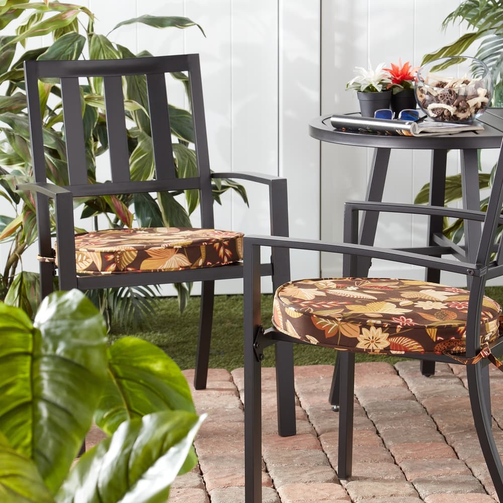 Greendale Home Fashions 18" Round Outdoor Chair Pad (Set of 2)