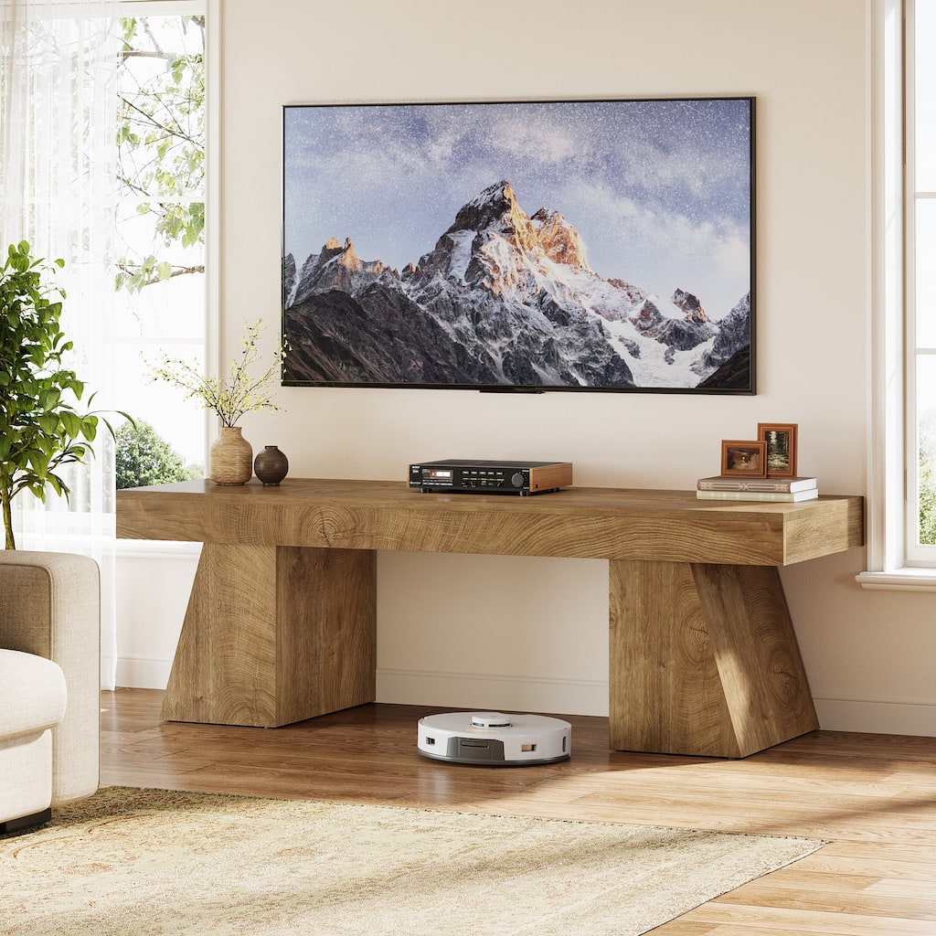 63" TV Stand for TVs up to 75 Inch, Modern Large Media Console with Sturdy Base