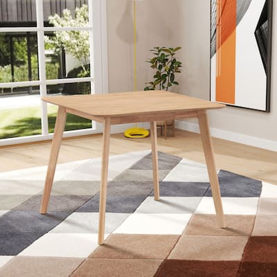 35.43 Inch Saving Place Table,Wooden Dining Table for 4 Persons,Modern Design Square Kitchen Table for Living Room,Apart