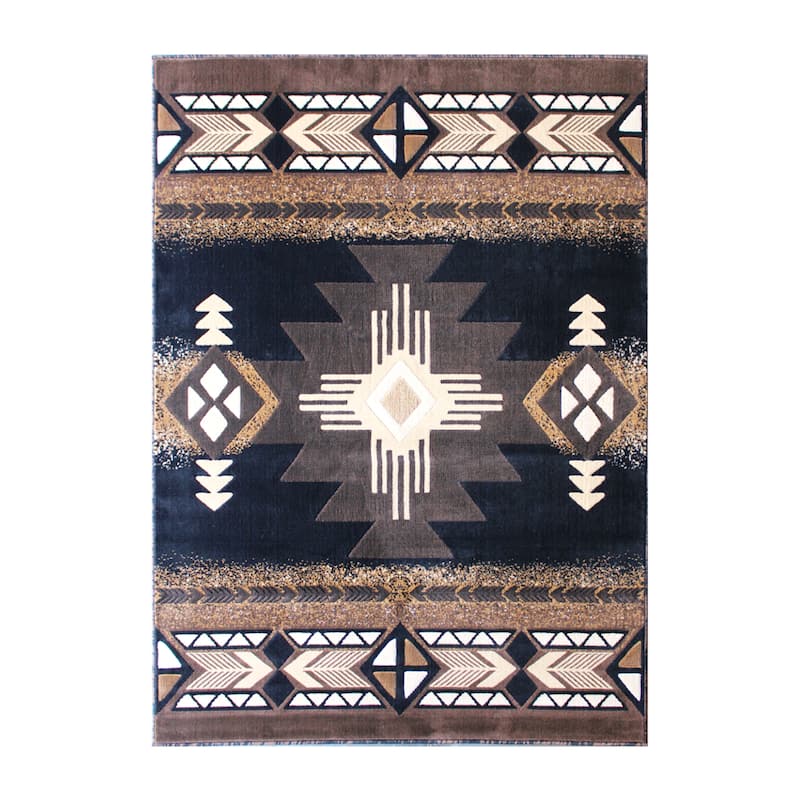 Traditional Southwestern Style Olefin Fiber Geometric Area Rug