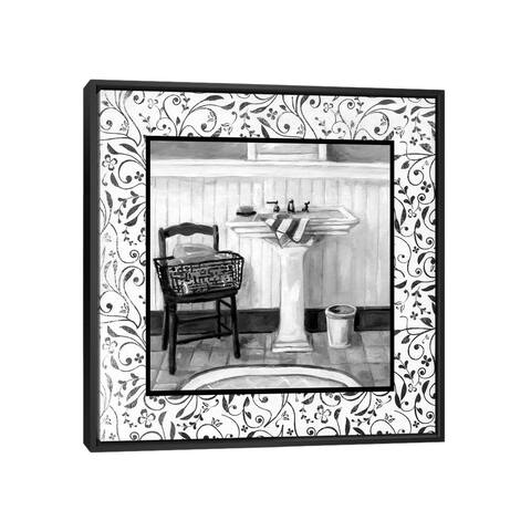 iCanvas "Black And White Bath II" by Carol Robinson Framed Canvas Print