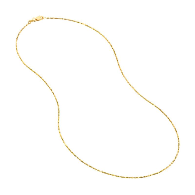 Curata 14k Yellow Gold 0.95mm Lumacina Chain Necklace Options: 16 18 20 24