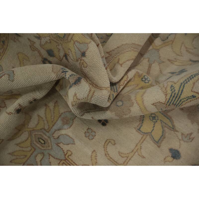 Hand Knotted Oriental 100% Wool Carpet Traditional All-Over Beige & Ivories Ziegler Area Rug - 11' 8'' X 8' 9''