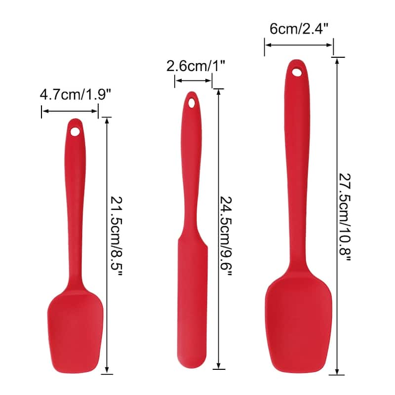 Silicone 3 Pcs Heat Resistant Non-scratch Turner Non Stick Spatula Set