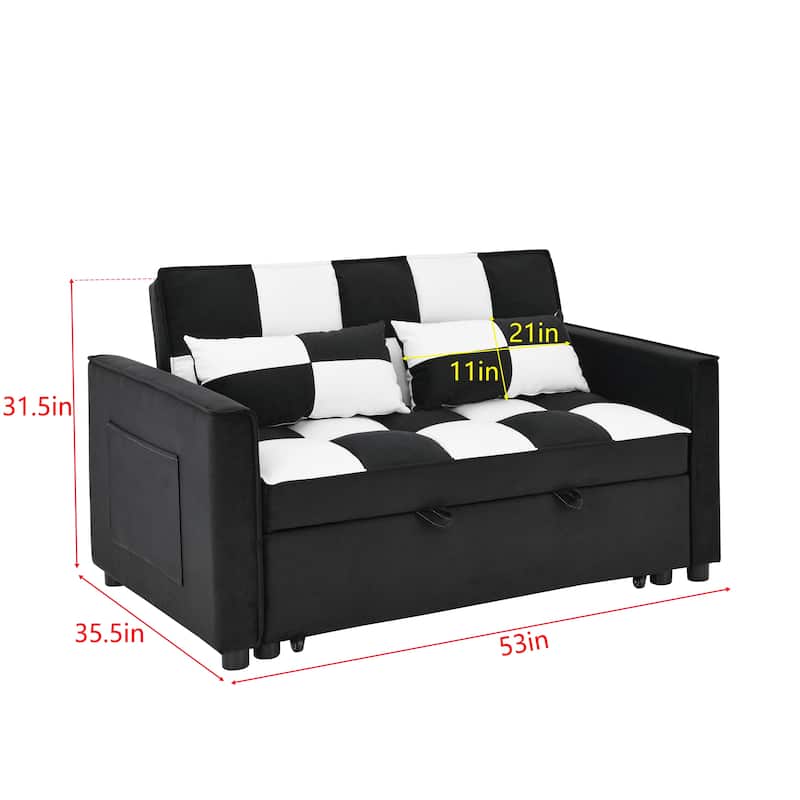 velvet loveseat sofa couch pull out bed