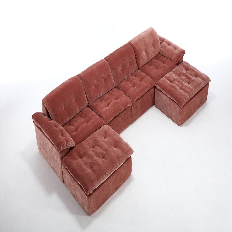 Modular Convertible Cushioned Sleeper Sofa Set