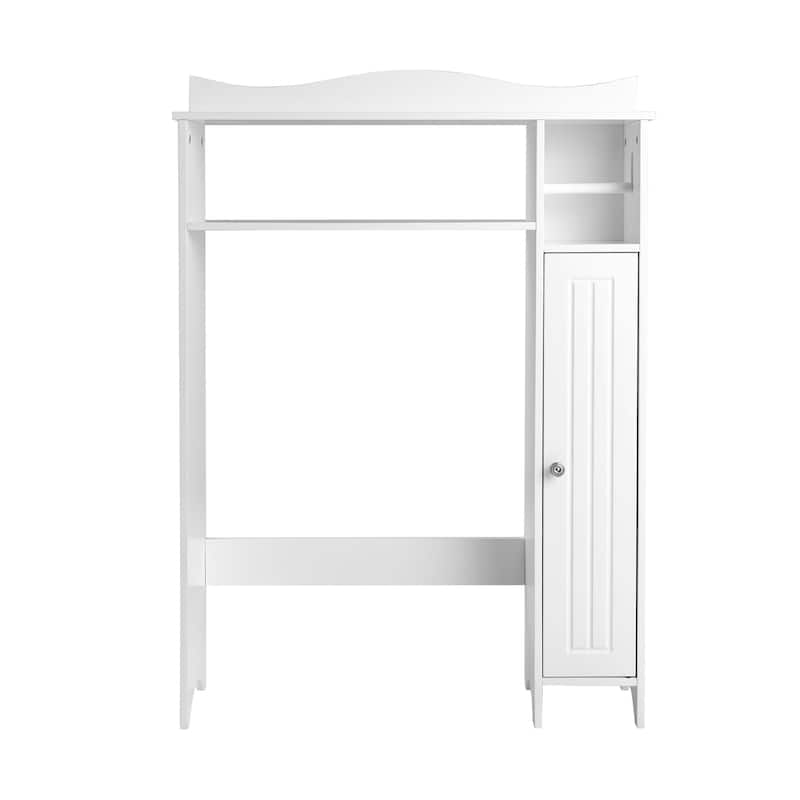 Bathroom Space Saver Toilet Storage Cabinet with Adjustable Shelves - White