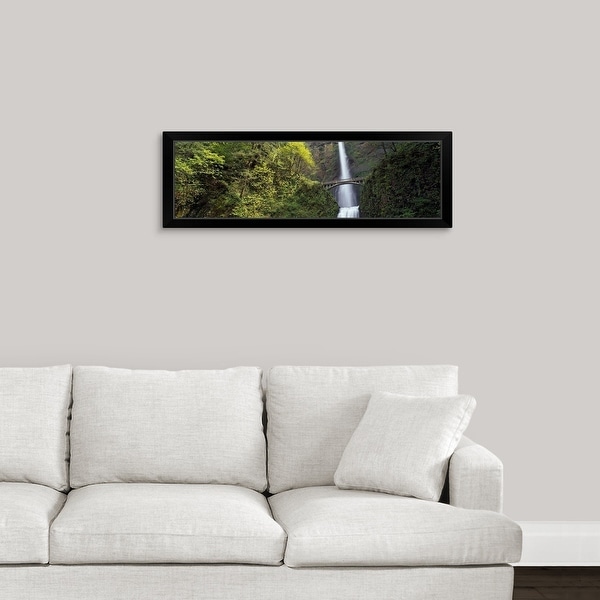 "Multnomah Falls, Columbia River Gorge, Portland, Multnomah County, Oregon" Black Framed Print