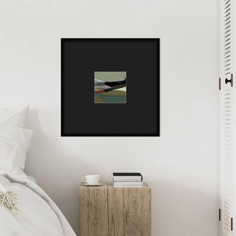 Subdued Landscape by Cartissi Wood Framed Wall Art Print - Svelte Noir Black
