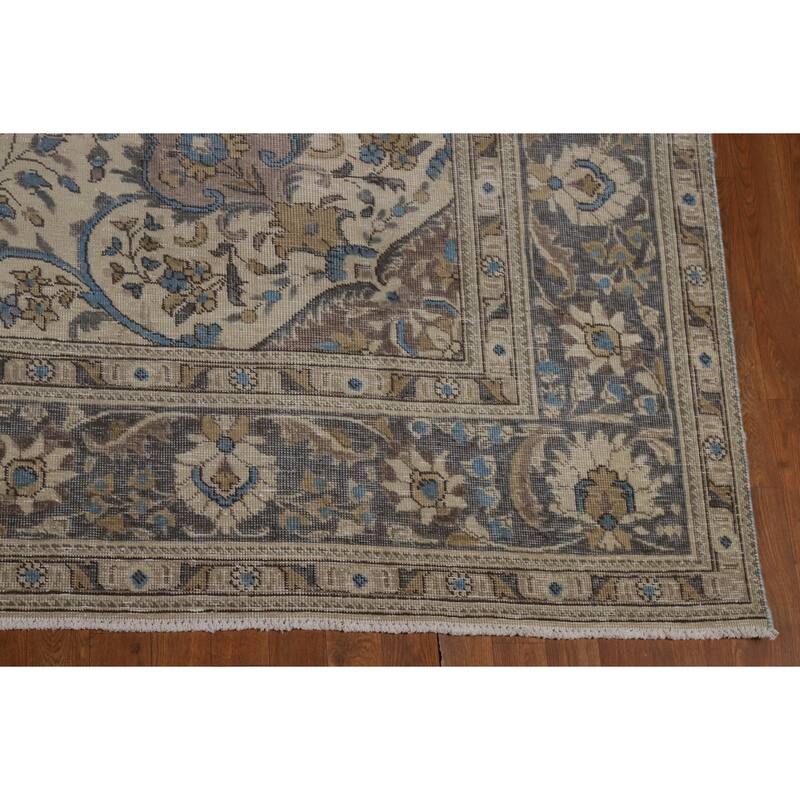Medallion Tabriz Persian Area Rug Handmade Floral Wool Carpet - 9'5"x 12'10"