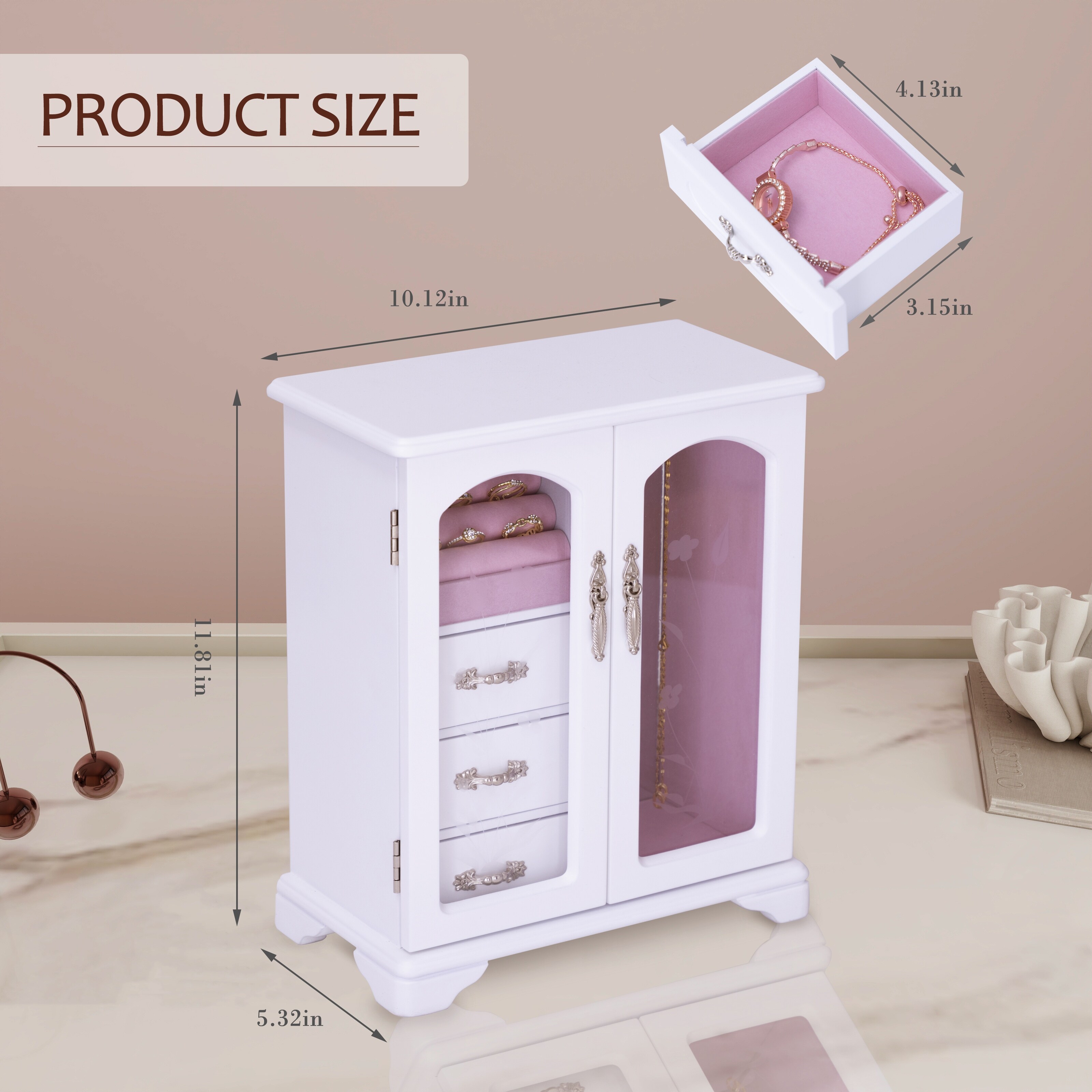 Naler Travel Jewelry Organizer Case - Portable Leather Jewelry Box With Multiple Compartments