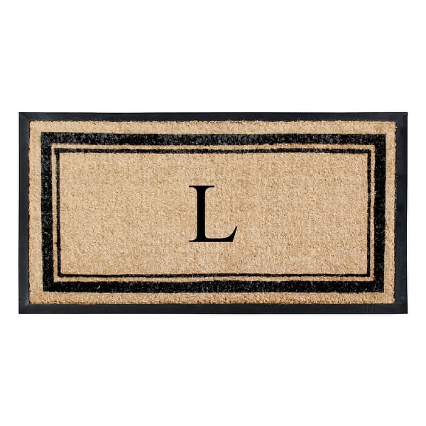A1HC Picture Frame Natural Rubber & Coir Large Monogrammed Doormat 24"x48" - L