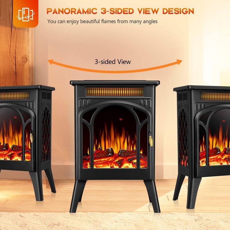 Infrared Electric Fireplace Stove Freestanding Fireplace Heater, with  Adjustable Brightness and Heating Mode - Bed Bath u0026 Beyond - 38856205
