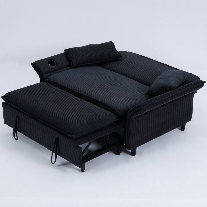 65.74-Inch Letter Striped Fabric Multi-Functional Sofa Bed,Suitable For Bedrooms And Living Rooms