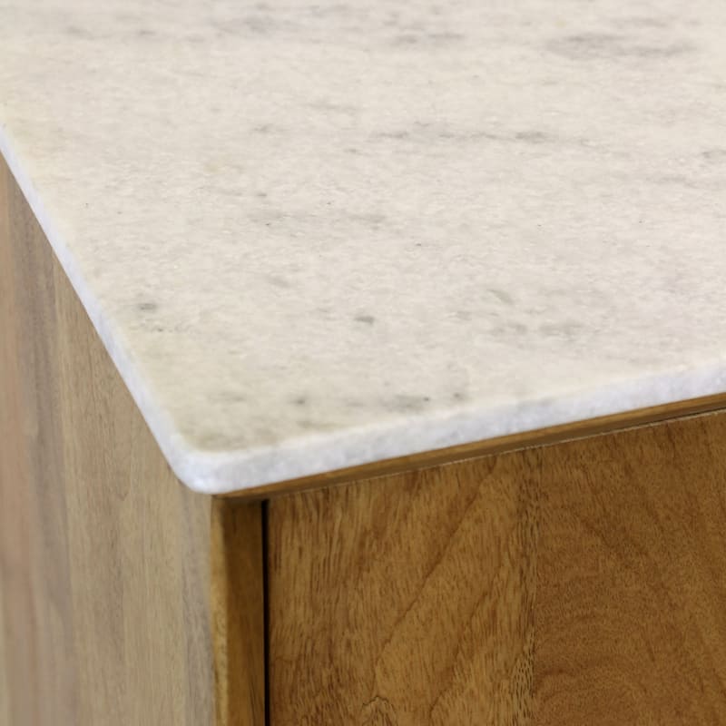 StyleCraft Astoria Barcelona Floating 4-Door Sideboard - Light Tobacco with Marble Top