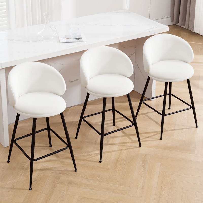 26"/30" Velvet Upholstered Swivel Counter/Bar Stools Set of 2/3