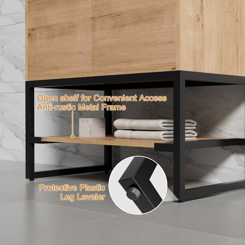 Bathroom Vanity Set Under-mount Ceramic Sink Combo Free Standing