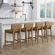 preview thumbnail 52 of 115, Gracie Modern Bar Stool, Boucle Upholstered Chair and Brushed Wooden Legs Set of 4 - Light Brown - Counter Height