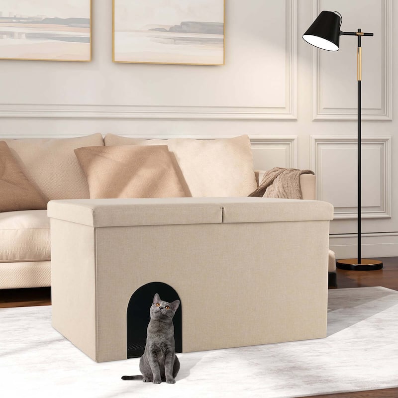 Costway Cat Litter Box Enclosure Hidden Furniture Cat Washroom Shoe - See Details