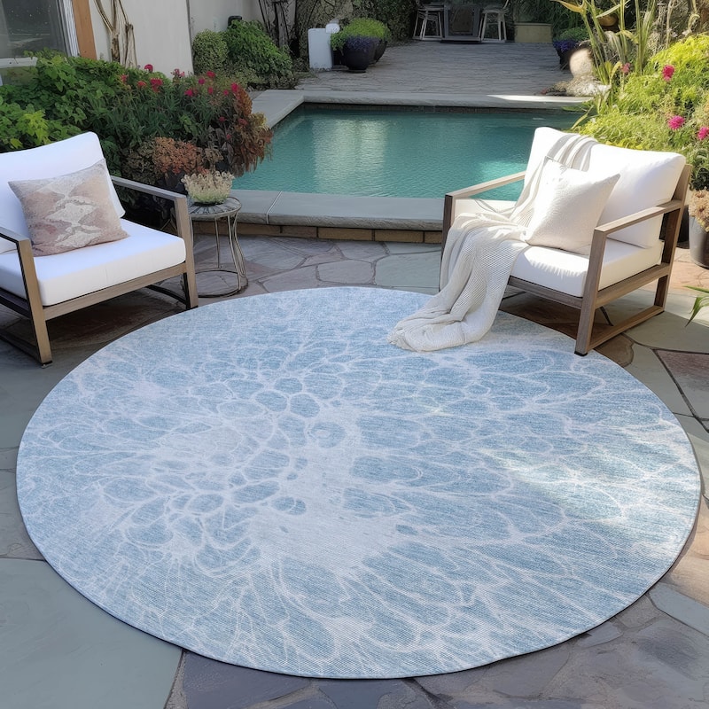 Machine Washable Indoor/ Outdoor Chantille Modern Vintage Floral Rug