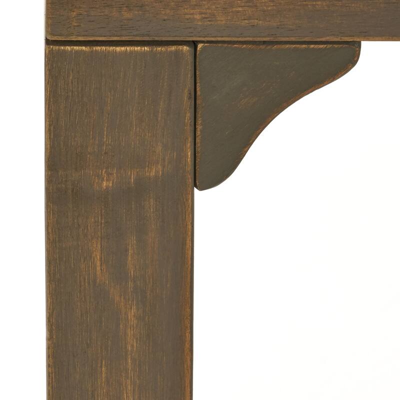 Expandable Acacia Wood Dining Table with Slat Top and U Shaped Legs Outdoor Patio