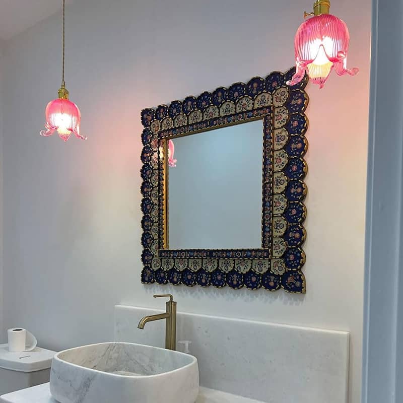 Unique decorative light purple pendant light glass chandelier light