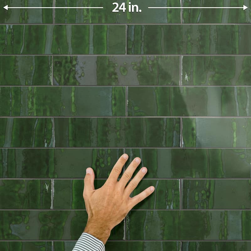 Merola Tile Joliet Jade 3" x 12" Ceramic Wall Tile