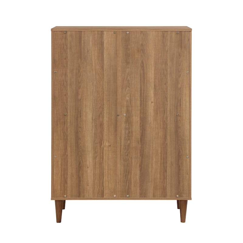 Quinset Mid-Century Modern Oak 4-Drawer Wood Vertical Dresser by Furniture of America