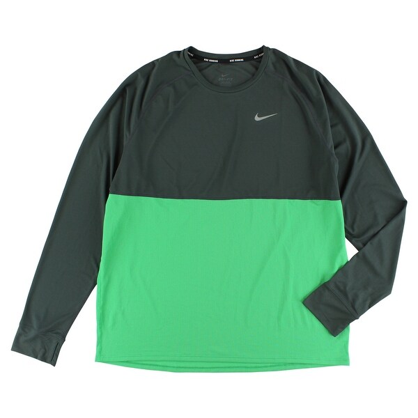 grey and green nike shirt