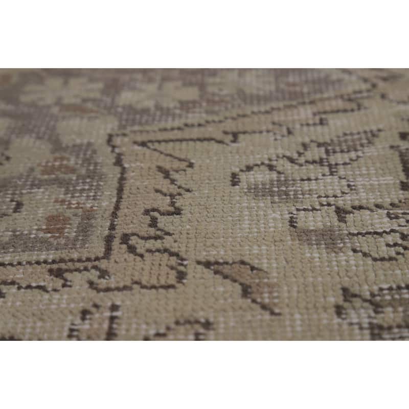 Distressed Tabriz Persian Vintage Rug Hand-Knotted Wool Carpet - 8'4" x 10'10"