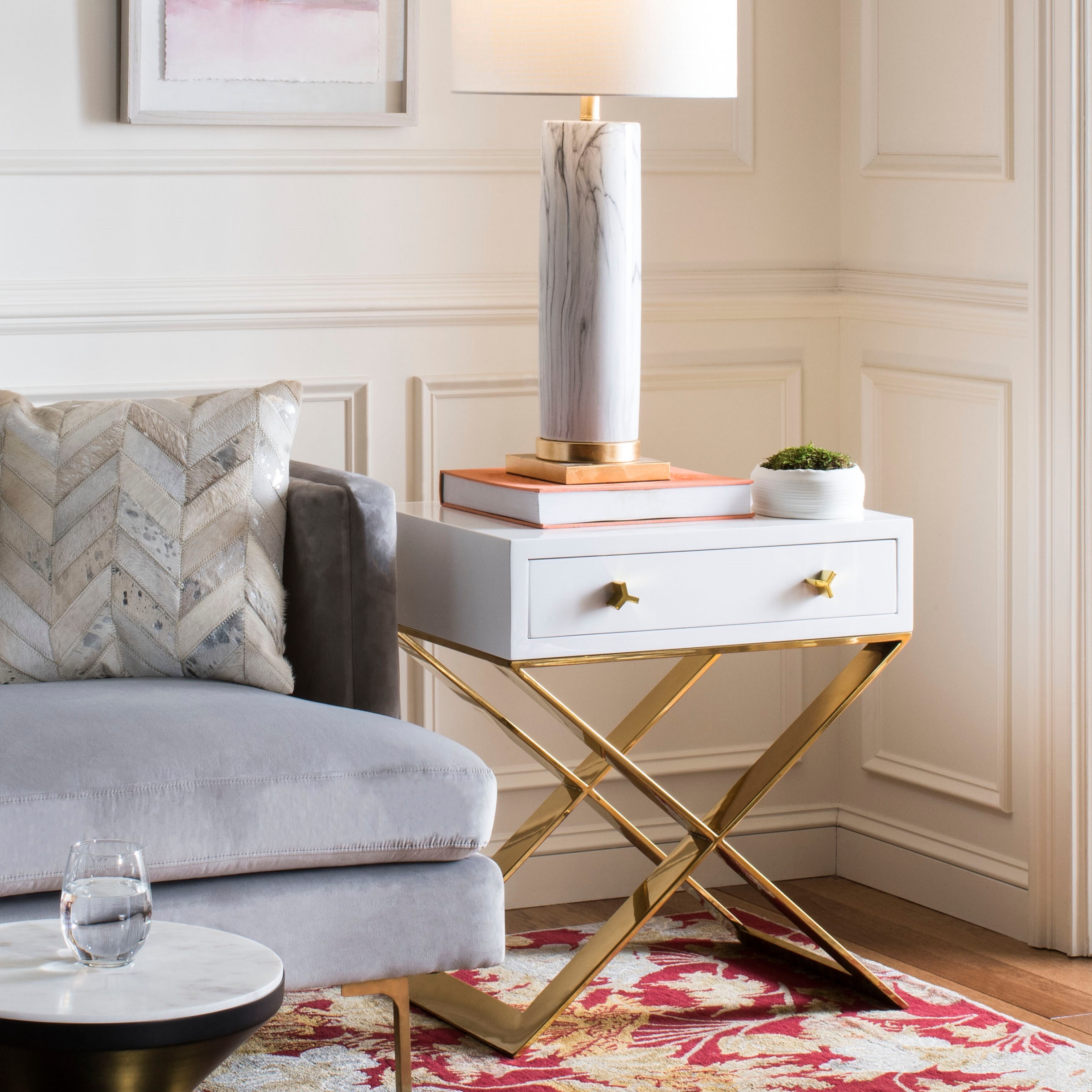 Shop Safavieh Couture Yolanda Lacquer Side Table White Lacquer