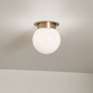 Kichler Lighting Albers 8 in. 1-Light Champagne Bronze Round Flush Mount Light