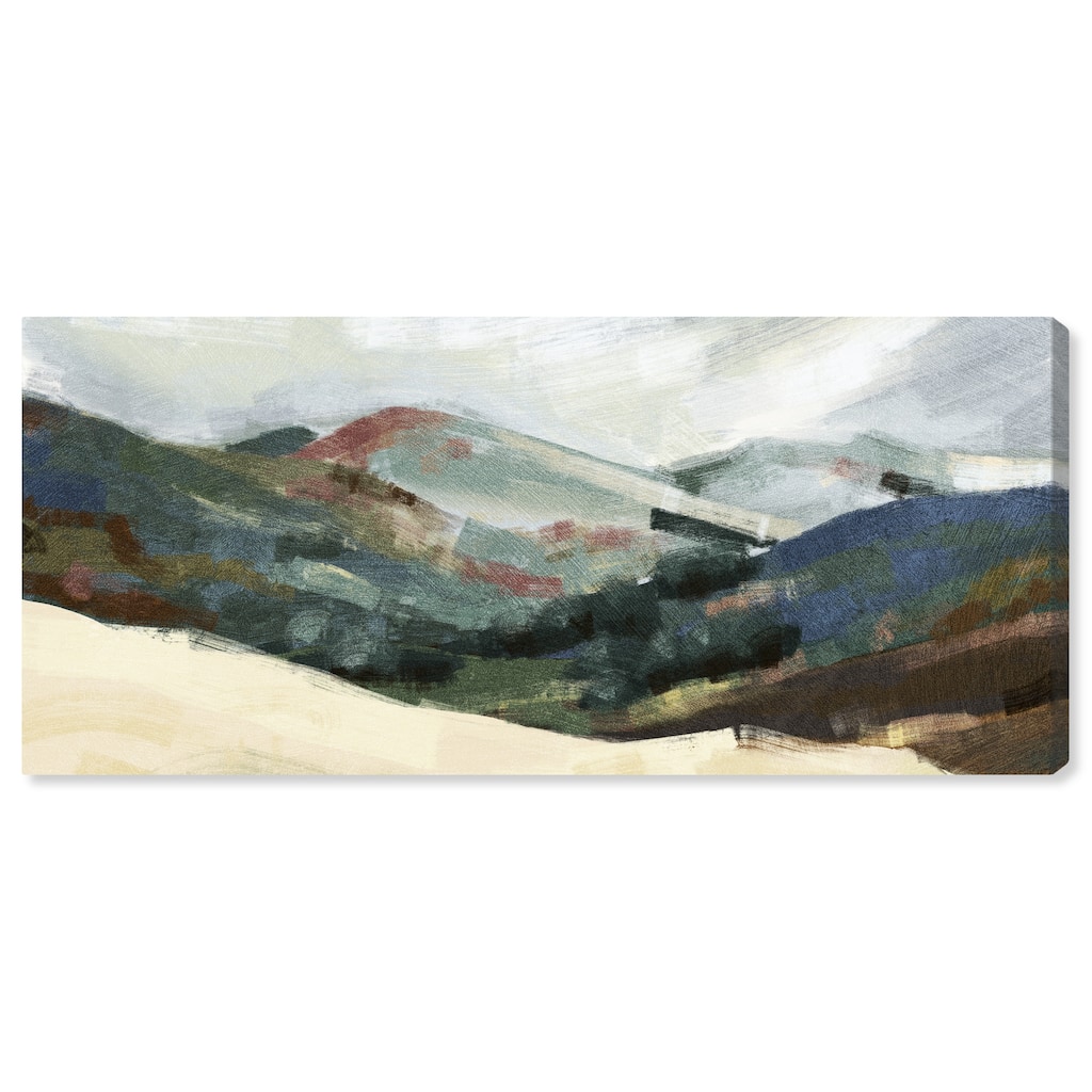 Wynwood Studio Nature and Landscape Serene Hills Green and Light Yellow Modern & Contemporary Wall Art Canvas Print