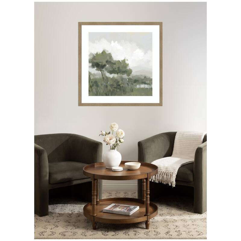 Kate and Laurel Shades of Olive No. 1 by Mary Sparrow Framed Wall Art Print