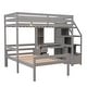 preview thumbnail 9 of 36, Elegant Style Twin Size Loft Bed with a Stand-alone Bed, Storage Staircase, Desk, Shelves and Drawers, Solid Construction, Gray