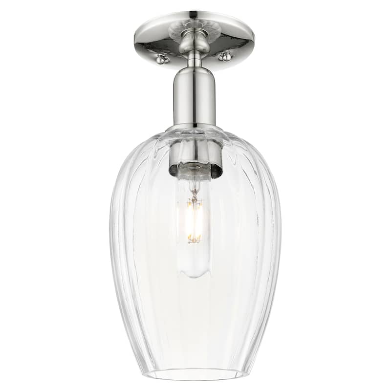 Innovations Lighting 716-1C-G457-6CL Preston 13" Tall Semi-Flush - Polished Nickel