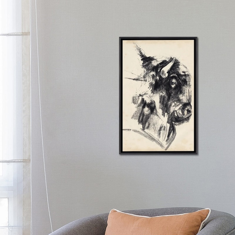 iCanvas "Bison Head Gesture I" by Jennifer Paxton Parker Framed