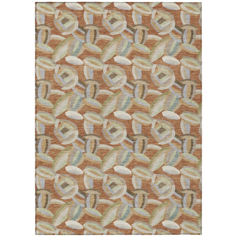 Machine Washable Indoor/ Outdoor Modern Heli Chantille Rug