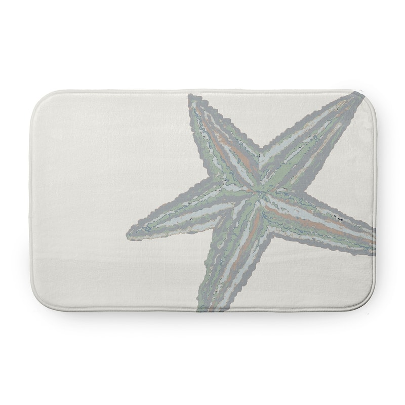Large Starfish Bathmat - 34" x 21" - Pretty Grey