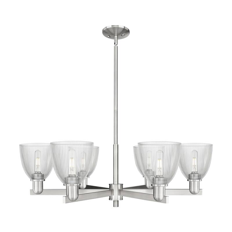 Innovations Lighting Endless Possibilities Arcadia - Castile - 6 Light 36" Stem Hung Chandelier - Clear/Satin Nickel