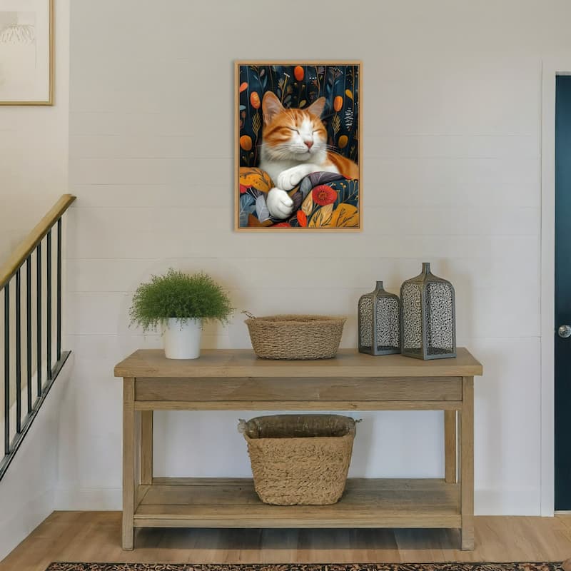 Kitty by Justyna Jaszke Framed Canvas Wall Art