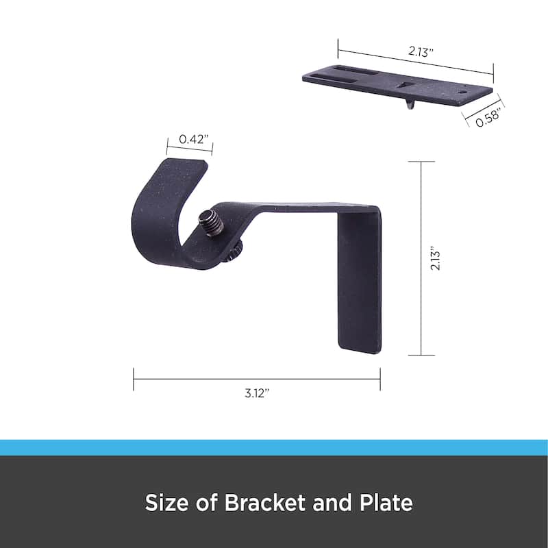 Kenney® Fast Fit™ Carlin 5/8" No Measure Curtain Rod, 36-66", Matte Black